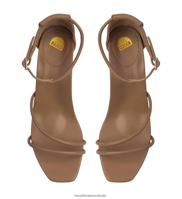 Taupe Leather Low Heels Women Bared Footwear N06D2V256 Goldfinch
