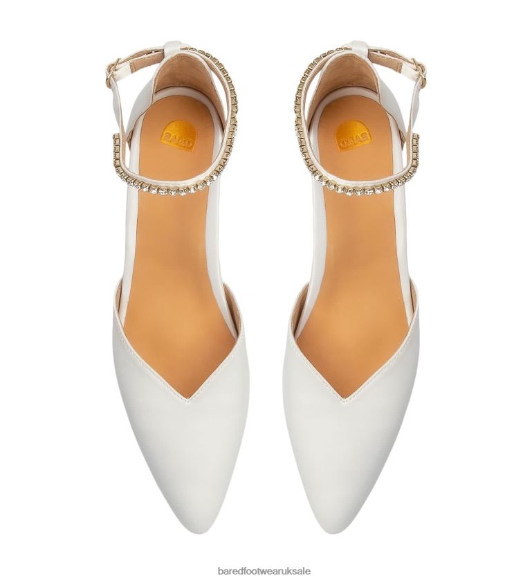 White Satin Low Heels Women Bared Footwear N06D2V119 Quelea