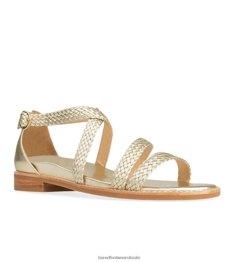 Gold Leather Flat Sandals Women Bared Footwear N06D2V174 Murrelet