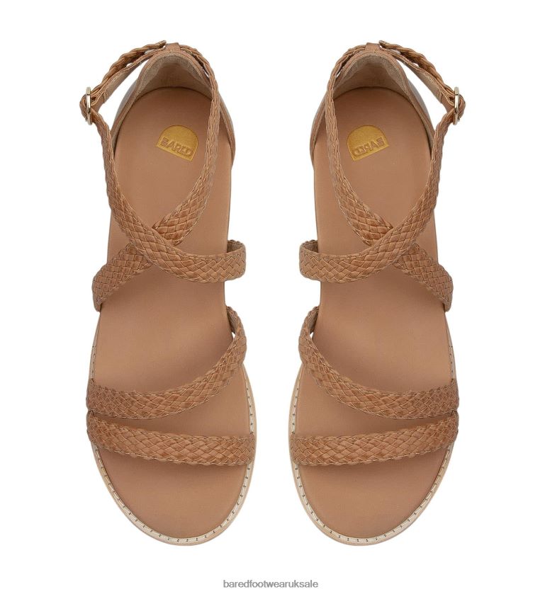 Tan Leather Flat Sandals Women Bared Footwear N06D2V173 Murrelet