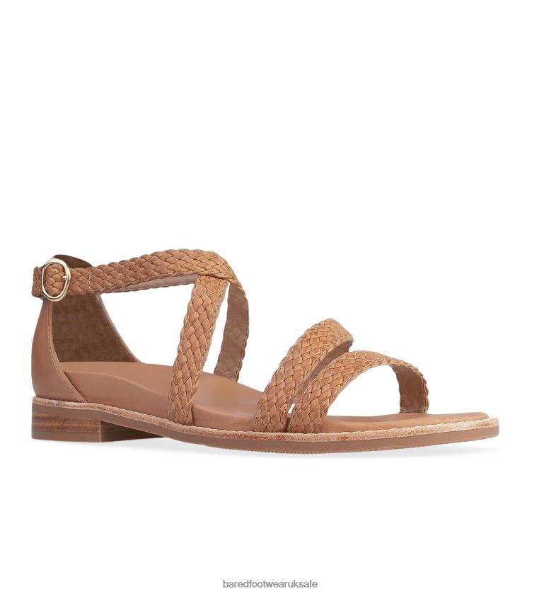 Tan Leather Flat Sandals Women Bared Footwear N06D2V173 Murrelet