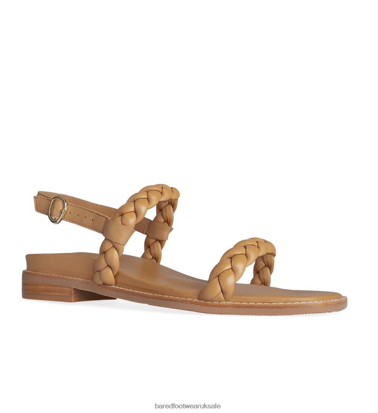 Tan Leather Flat Sandals Women Bared Footwear N06D2V176 Jaeger 2