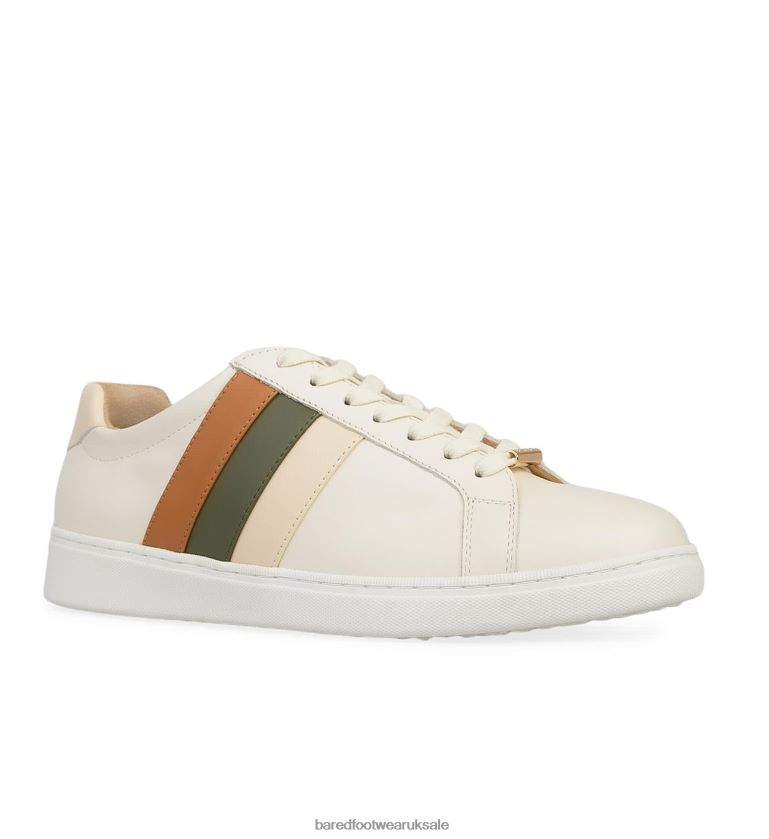 Autumnal Stripe Leather Sneakers Women Bared Footwear N06D2V124 Hornbill 3