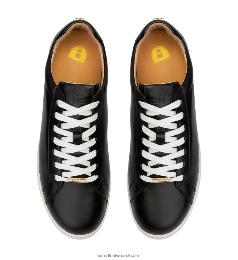 Black Leather & Gold Star Sneakers Women Bared Footwear N06D2V199 Whimbrel
