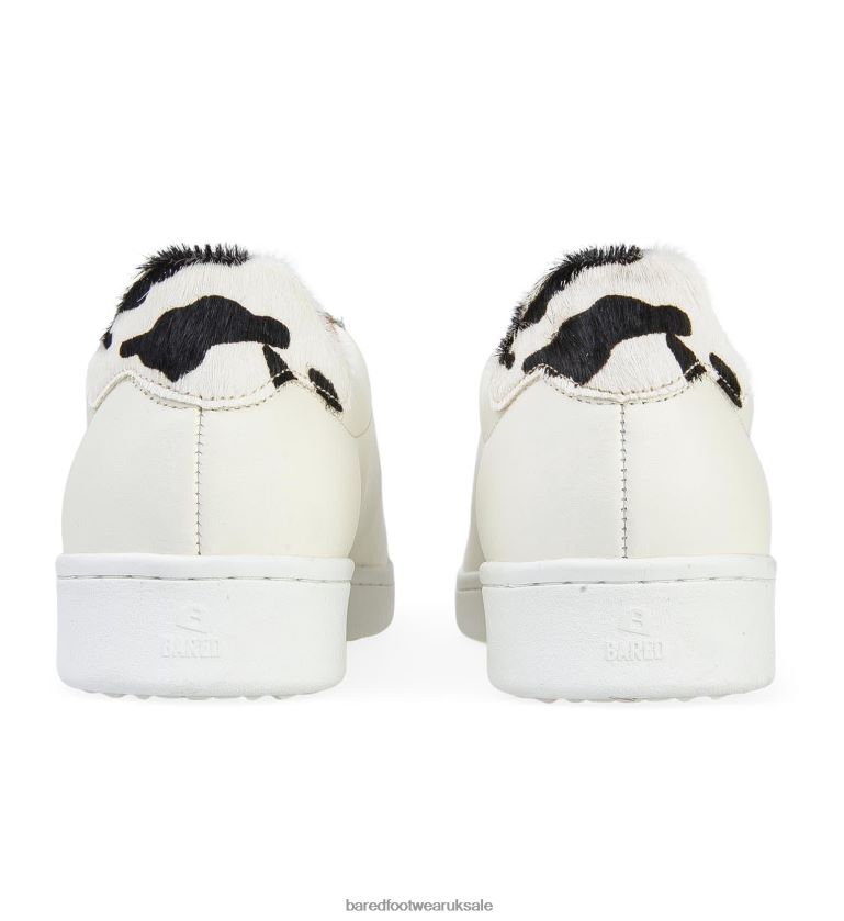 Ecru with Cow Print Leather Sneakers Women Bared Footwear N06D2V200 Whimbrel