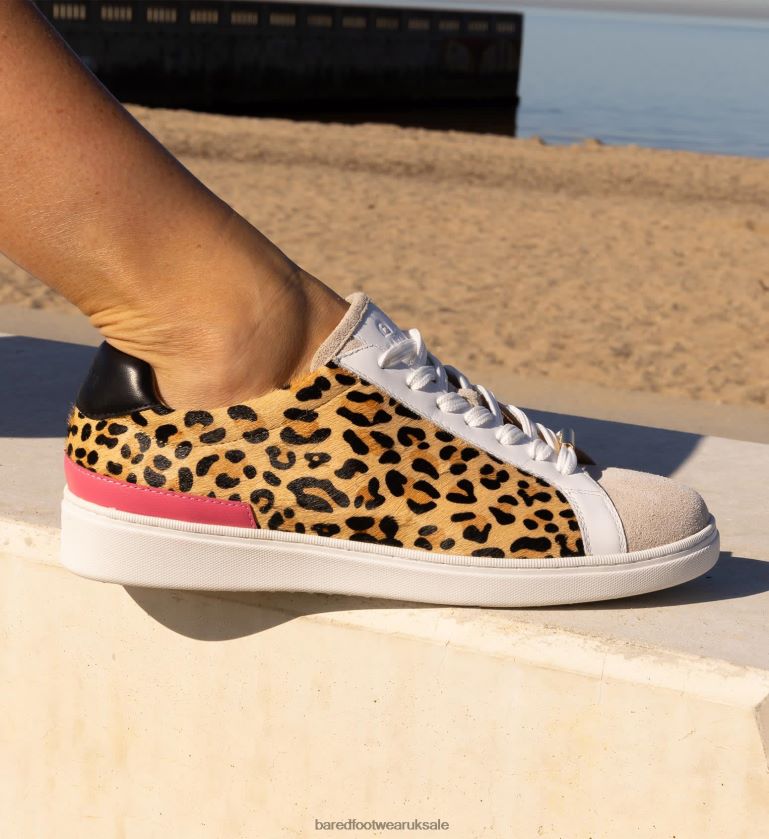Leopard & Candy Pink Leather Sneakers Women Bared Footwear N06D2V134 Hornbill 3
