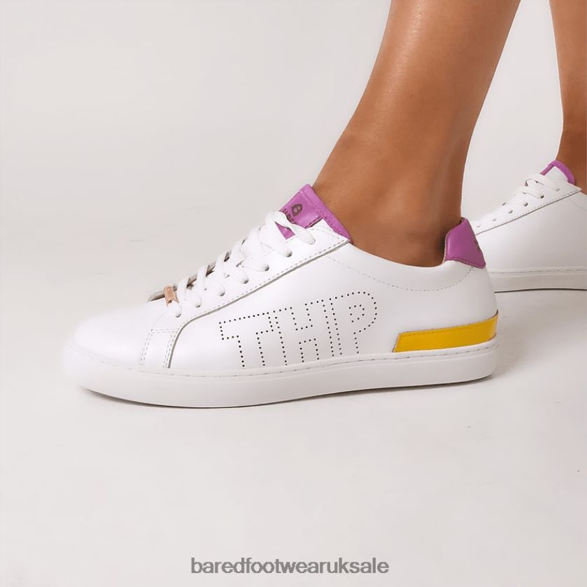 THP Pink & Yellow Leather Sneakers Women Bared Footwear N06D2V299 Hornbill