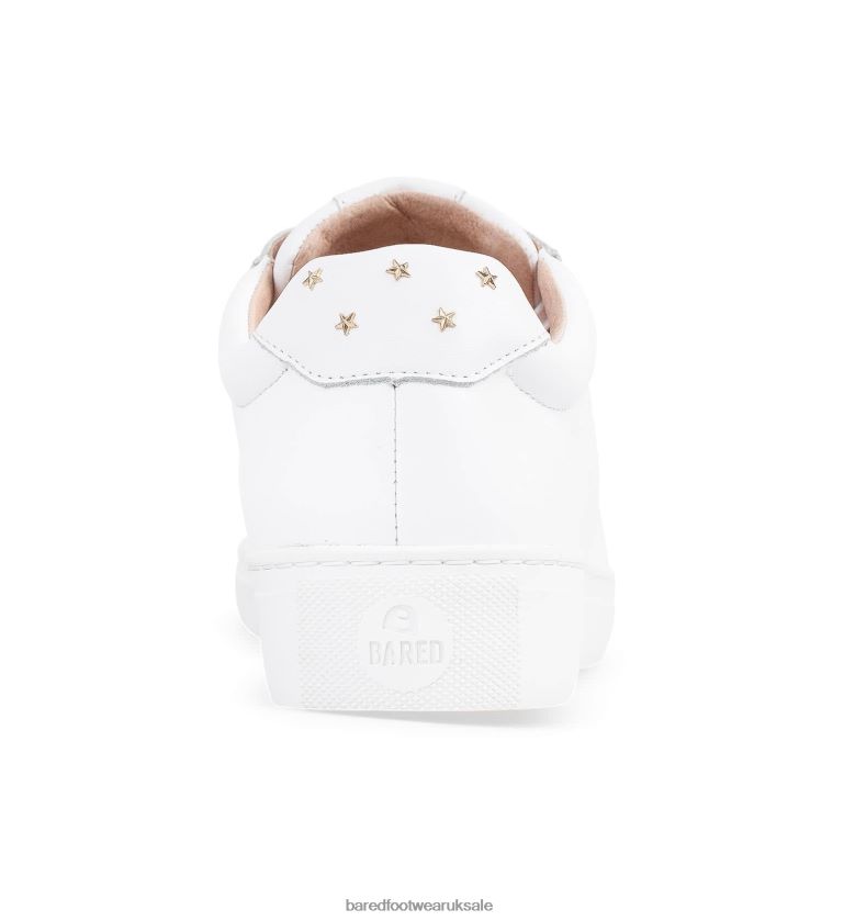 White Leather & Gold Stars Sneakers Women Bared Footwear N06D2V267 Thorntail