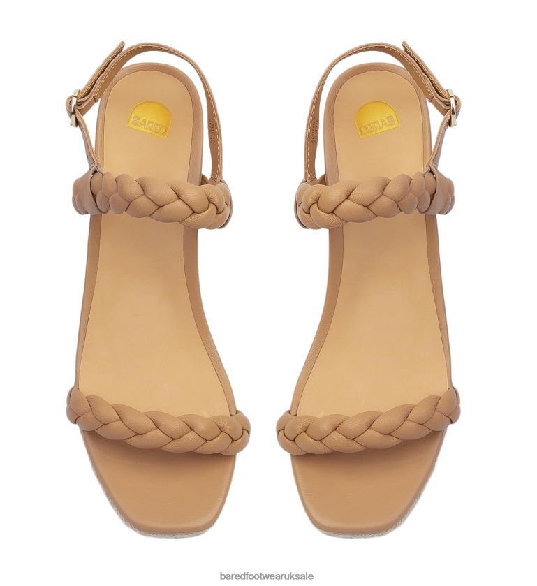 Tan Leather Wedges Women Bared Footwear N06D2V246 Yuhina
